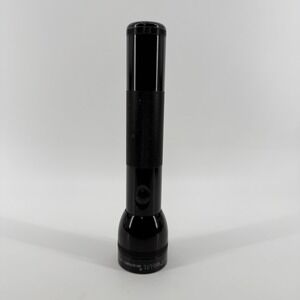 Maglite Flashlight L Black Solid Aluminum Knurled Grip Adjustable Beam